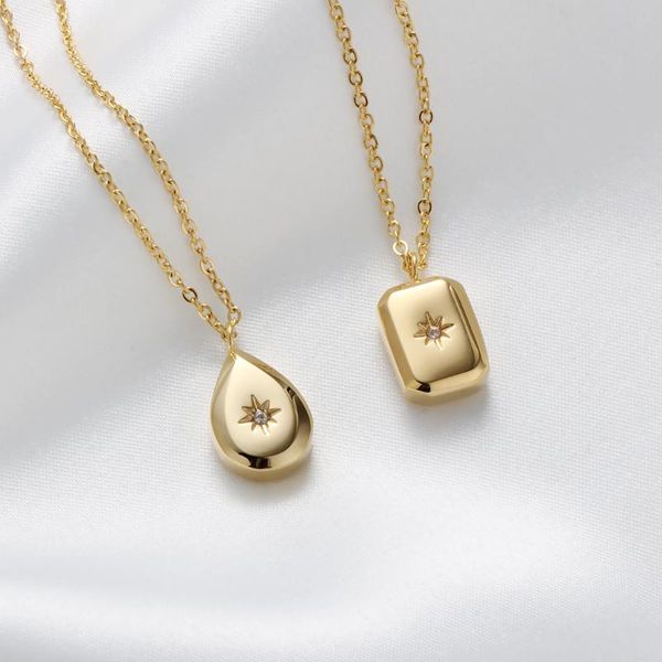 chains waterdrop star pendant necklace stainless steel jewelry minimalist square geometric zirconia necklaces for women girls, Silver
chains waterdrop star pendant necklace stainless steel jewelry minimalist square geometric zirconia necklaces for women girls, Silver