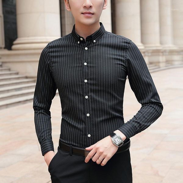 social long sleeve striped designer shirts men slim fit fashions men's shirt man dress jersey fashion clothing casual, White;black
social long sleeve striped designer shirts men slim fit fashions men's shirt man dress jersey fashion clothing casual, White;black