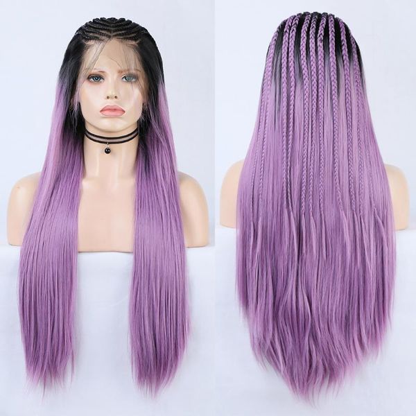 synthetic wigs braided box braids wig ombre purple lace for women long hair front high temperature fiber cosplay, Black
synthetic wigs braided box braids wig ombre purple lace for women long hair front high temperature fiber cosplay, Black