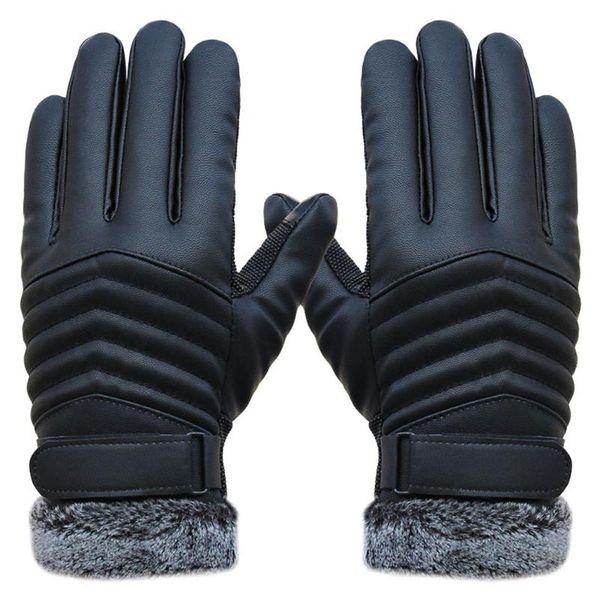 cycling gloves pu leather fur for men winter autumn warm thermal wool fleece snow mittens outdoor five finger touch screen wrist, Black
cycling gloves pu leather fur for men winter autumn warm thermal wool fleece snow mittens outdoor five finger touch screen wrist, Black
