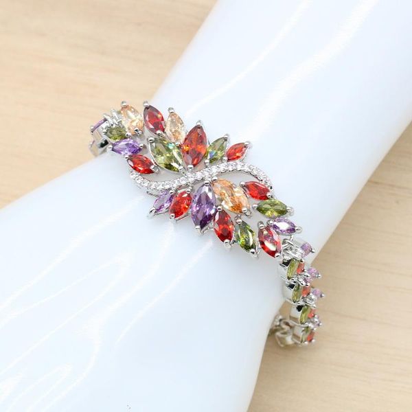 link, chain multi color zircon silver bracelet for women birthday wedding jewelry gift white green 5 colors available, Black
link, chain multi color zircon silver bracelet for women birthday wedding jewelry gift white green 5 colors available, Black
