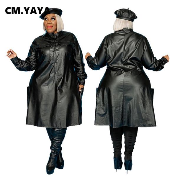 casual dresses cm.yaya active faux leather a-line knee length pu dress for women long sleeve button up street vestido fall winter, Black;gray
casual dresses cm.yaya active faux leather a-line knee length pu dress for women long sleeve button up street vestido fall winter, Black;gray