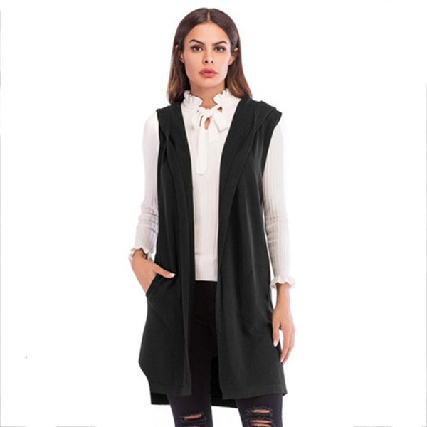 women's autumn and winter svels solid color vt knitted cardigan long hooded coat, White
women's autumn and winter svels solid color vt knitted cardigan long hooded coat, White