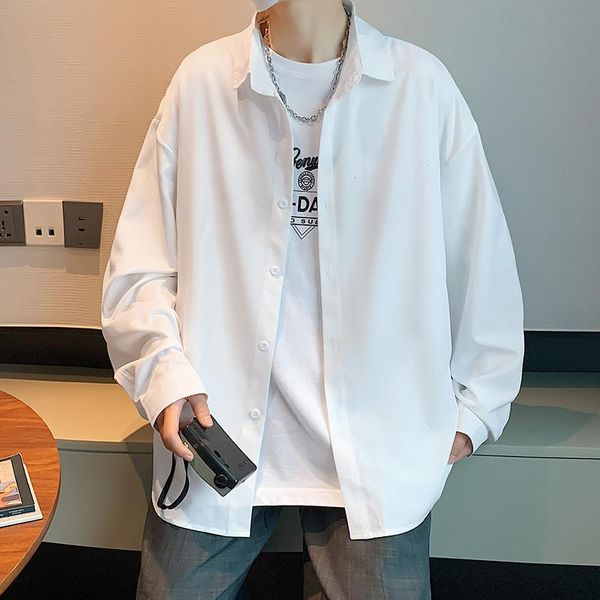 men's casual shirts four seasons shirt long sleeve young students pure color black white blue square collar straight trend 2021, White;black
men's casual shirts four seasons shirt long sleeve young students pure color black white blue square collar straight trend 2021, White;black