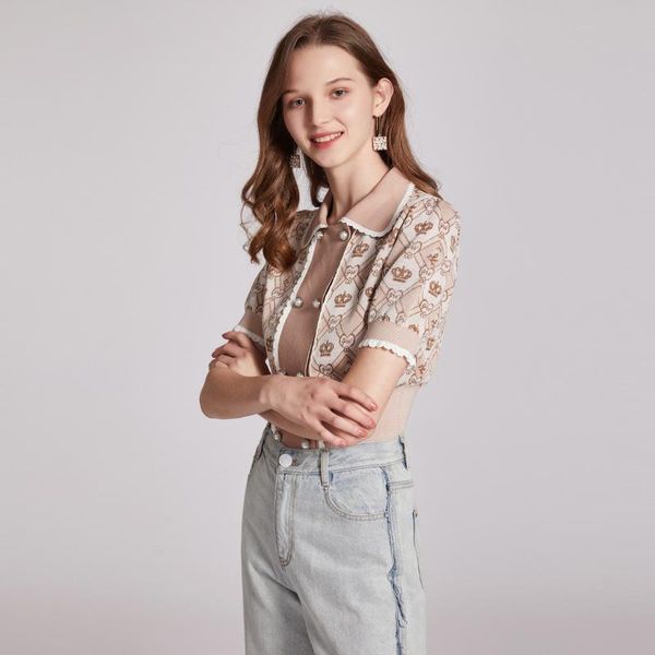 women's knits & tees women cropped cardigan 2021 summer turn down collar double breasted short sleeve knit shirt thin jacket, White
women's knits & tees women cropped cardigan 2021 summer turn down collar double breasted short sleeve knit shirt thin jacket, White