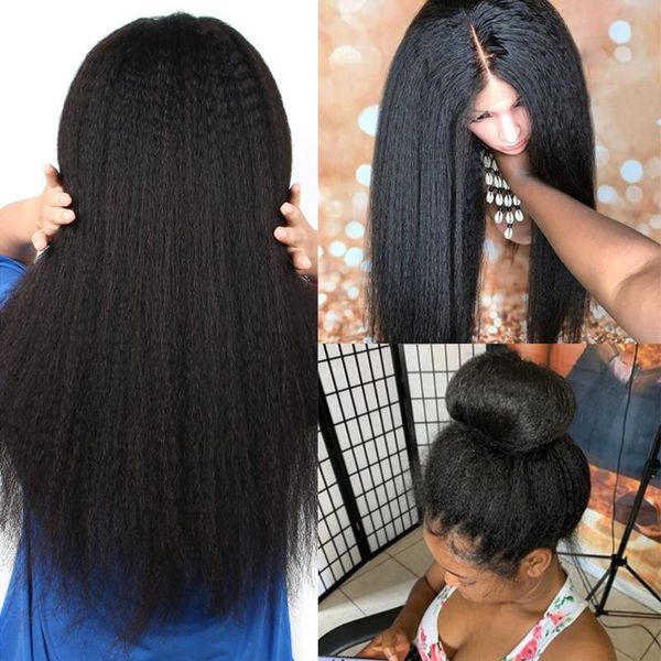 lace wigs mayfair kinky straight front wig yaki human hair for black women brazilian non-remy glueless 150% density, Black;brown
lace wigs mayfair kinky straight front wig yaki human hair for black women brazilian non-remy glueless 150% density, Black;brown