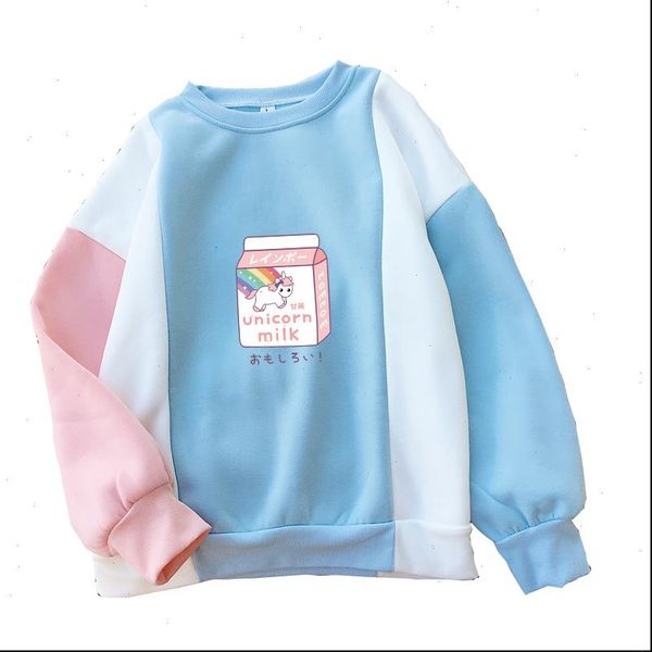 unicorn milk hoodies women fleece harajuku casual kawaii cartoon print sweatshirt autumn winter raglan splicing pullover clothes, Black
unicorn milk hoodies women fleece harajuku casual kawaii cartoon print sweatshirt autumn winter raglan splicing pullover clothes, Black
