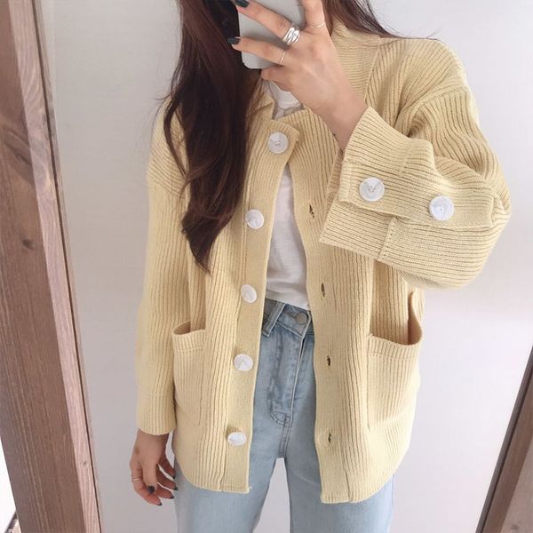 2021 new women cardigans casual turn down collar single breasted loose fit knitted sweater retro thick female knitwear rexx, White;black
2021 new women cardigans casual turn down collar single breasted loose fit knitted sweater retro thick female knitwear rexx, White;black