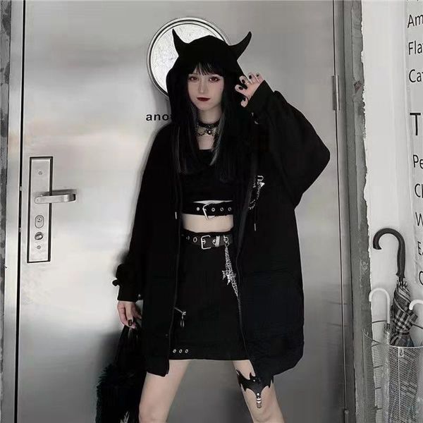 women's hoodies & sweatshirts zip up gothic hoodie women 2021 fashion goth clothes long sleeve autumn winter kawaii star sweatshirt cut, Black
women's hoodies & sweatshirts zip up gothic hoodie women 2021 fashion goth clothes long sleeve autumn winter kawaii star sweatshirt cut, Black