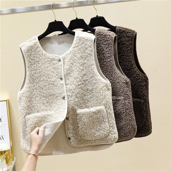women's vests women autumn warm sleeveless lamb plush vest korean version loose fur short waistcoat clothes jacket, Black;white
women's vests women autumn warm sleeveless lamb plush vest korean version loose fur short waistcoat clothes jacket, Black;white