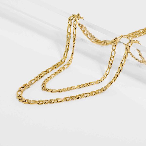 minimal double figaro chain necklace for women gold plated stainless steel two layers chokers neckalce daily jewelry, Silver
minimal double figaro chain necklace for women gold plated stainless steel two layers chokers neckalce daily jewelry, Silver