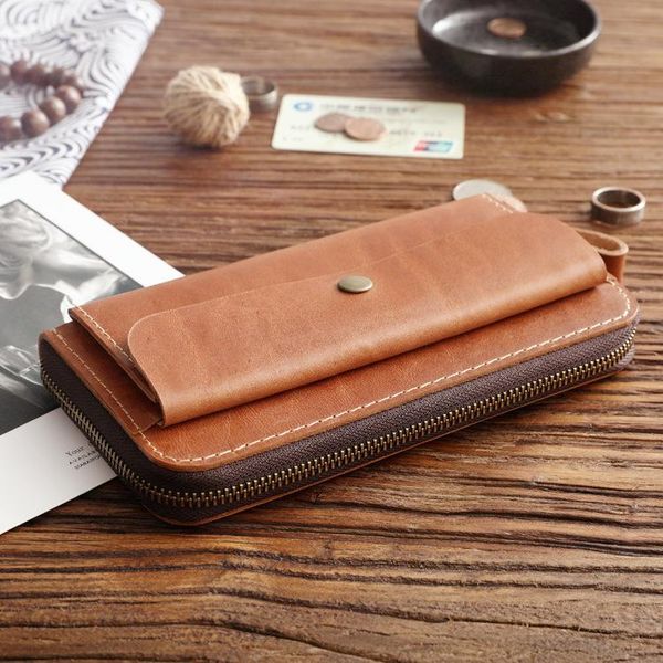 large capacity business mens wallet genuine leather crazy horse zipper wallet money bag passcard pocket phone clutch bag, Red;black
large capacity business mens wallet genuine leather crazy horse zipper wallet money bag passcard pocket phone clutch bag, Red;black
