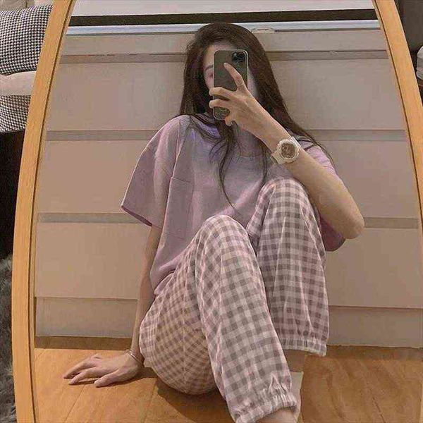 qweek pajamas summer night home women sleepwear suit pyjamas korean style solid color grid pijamas homewear nightwear cute, Black;red
qweek pajamas summer night home women sleepwear suit pyjamas korean style solid color grid pijamas homewear nightwear cute, Black;red