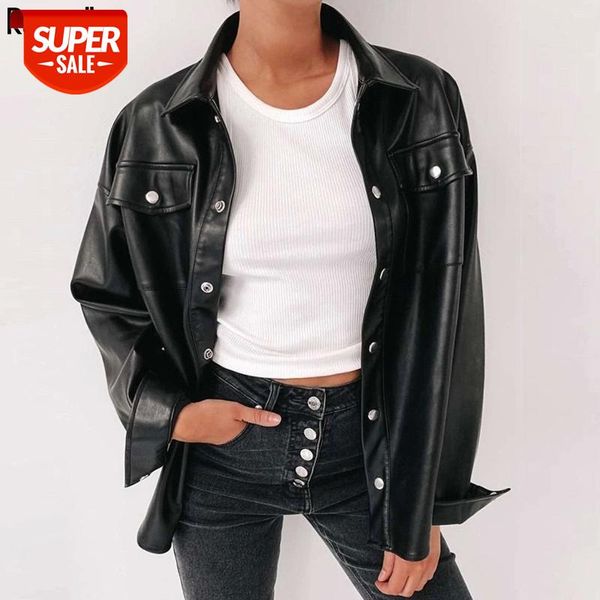 Rapwriter Women Black Leather Blouse Streetwear Metal Single Buttons Faux Pu Shirt New Autumn Winter Casual Long Sleeve Tops #VR61, White
Rapwriter Women Black Leather Blouse Streetwear Metal Single Buttons Faux Pu Shirt New Autumn Winter Casual Long Sleeve Tops #VR61, White