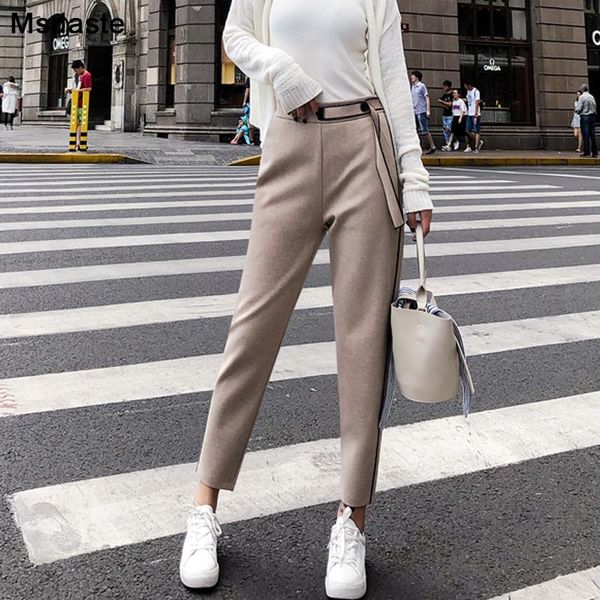 women's pants & capris woolen harem women 2021 winter autumn high waist warm trousers female pantolone casual ankle-length thick woman, Black;white
women's pants & capris woolen harem women 2021 winter autumn high waist warm trousers female pantolone casual ankle-length thick woman, Black;white