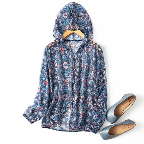 women's jackets 100% mulberry silk thin type printed button down hoodie coat long sleeve cardigan blouse summer beach cover up m142, Black;brown
women's jackets 100% mulberry silk thin type printed button down hoodie coat long sleeve cardigan blouse summer beach cover up m142, Black;brown