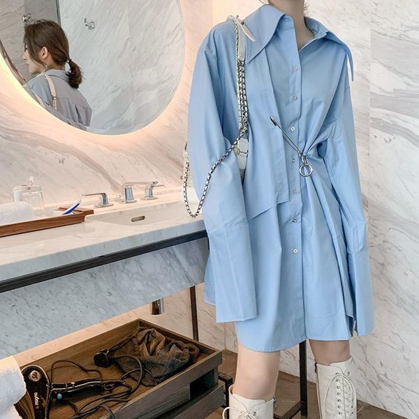 women's blouses & shirts autumn clothing blue long fund shirt woman sleeve irregular niche design feel 2021-04, White
women's blouses & shirts autumn clothing blue long fund shirt woman sleeve irregular niche design feel 2021-04, White