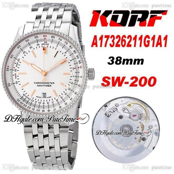 korf a17326211g1a1 swiss sw200 automatic mens womens watch 38mm white inner dial stainless steel bracelet super edition (leather strap) 2021, Slivery;brown
korf a17326211g1a1 swiss sw200 automatic mens womens watch 38mm white inner dial stainless steel bracelet super edition (leather strap) 2021, Slivery;brown