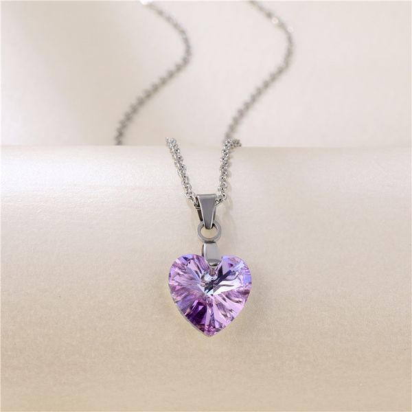 s2348 fashion jewelry crystal heart pedant necklace lady stainless choker chain necklaces, Silver
s2348 fashion jewelry crystal heart pedant necklace lady stainless choker chain necklaces, Silver