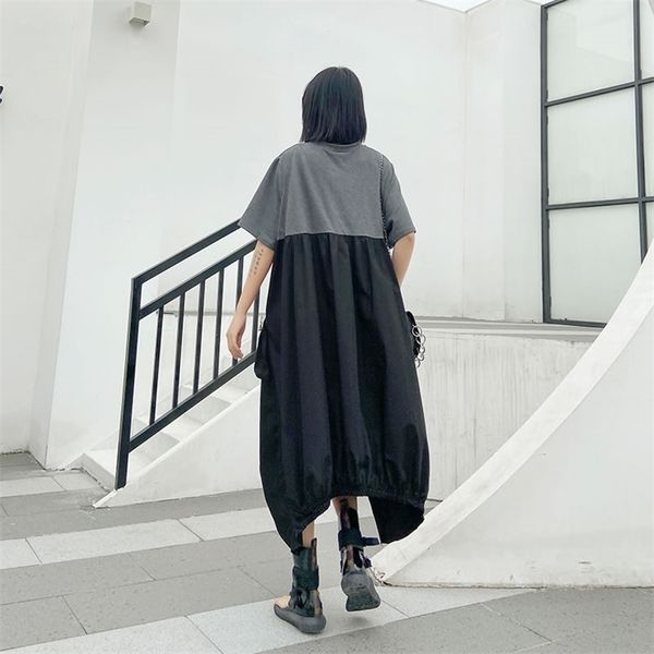 xitao irregular pleated hit color plus size loose covering belly pullover short sleeve elegant dress 2021 summer xj4818, Black;gray
xitao irregular pleated hit color plus size loose covering belly pullover short sleeve elegant dress 2021 summer xj4818, Black;gray