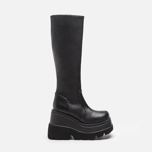 boots women's high tube size 43 gothic style thick soled motorcycle knight below the knee big head show, Black
boots women's high tube size 43 gothic style thick soled motorcycle knight below the knee big head show, Black