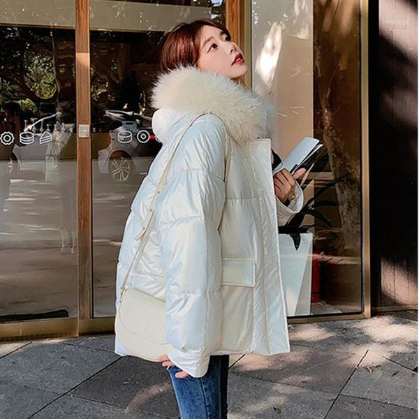 women's down & parkas 2021 winter jacket women fashion faux fur collar hooded short thick loose cotton padded overcoat female jackets, Black
women's down & parkas 2021 winter jacket women fashion faux fur collar hooded short thick loose cotton padded overcoat female jackets, Black