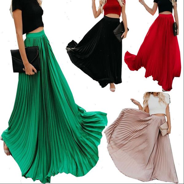 new spring summer high waist pleated skirt women chiffon skirt long skirt solid big size young ladies party saia femme 3xl, Black
new spring summer high waist pleated skirt women chiffon skirt long skirt solid big size young ladies party saia femme 3xl, Black