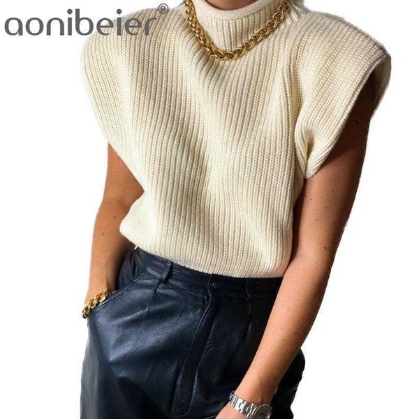 turtleneck sleeveless vest sweater chic knit jumpers with shoulder pad autumn winter pullovers casual 210604, White;black
turtleneck sleeveless vest sweater chic knit jumpers with shoulder pad autumn winter pullovers casual 210604, White;black