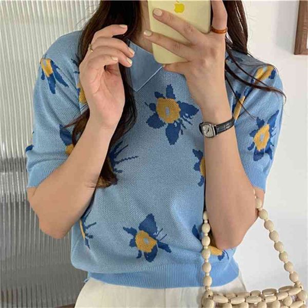 women's sweaters french retro patchwork florals korean chic summer knitwear pullover femme short sleeves all match 4hks, White;black
women's sweaters french retro patchwork florals korean chic summer knitwear pullover femme short sleeves all match 4hks, White;black