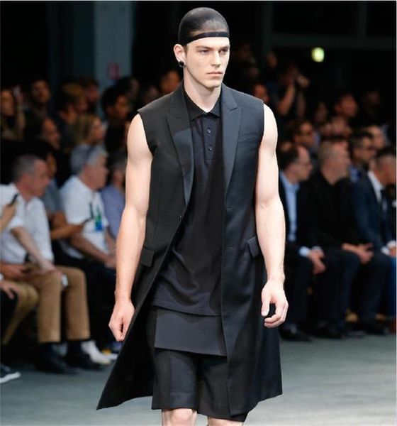 men's vests sleeveless casual loose windbreaker vest spring and autumn show british fashion medium long suit coat, Black;white
men's vests sleeveless casual loose windbreaker vest spring and autumn show british fashion medium long suit coat, Black;white