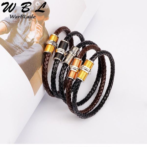 charm bracelets warblade fashion men jewelry braided genuine leather bracelet banglesmagnetic clasp male wristband 2021, Golden;silver
charm bracelets warblade fashion men jewelry braided genuine leather bracelet banglesmagnetic clasp male wristband 2021, Golden;silver
