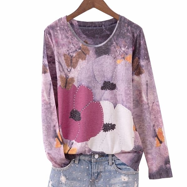 floral print t shirt women plus size 4xl spring long sleeve graphic tees drilling tshirt o-neck tee shirt femme 210306, White
floral print t shirt women plus size 4xl spring long sleeve graphic tees drilling tshirt o-neck tee shirt femme 210306, White