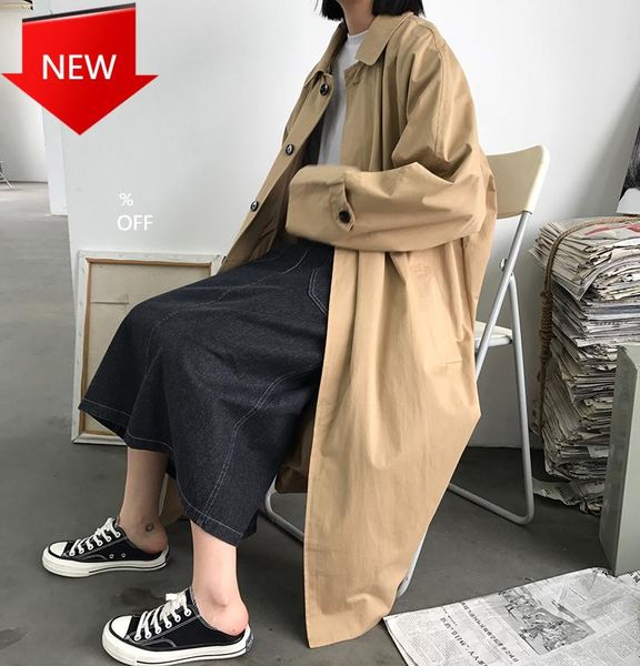 women's trench coats casual single breasted oversized windbreaker korean solid color female coat wholesale 2021 long, Tan;black
women's trench coats casual single breasted oversized windbreaker korean solid color female coat wholesale 2021 long, Tan;black