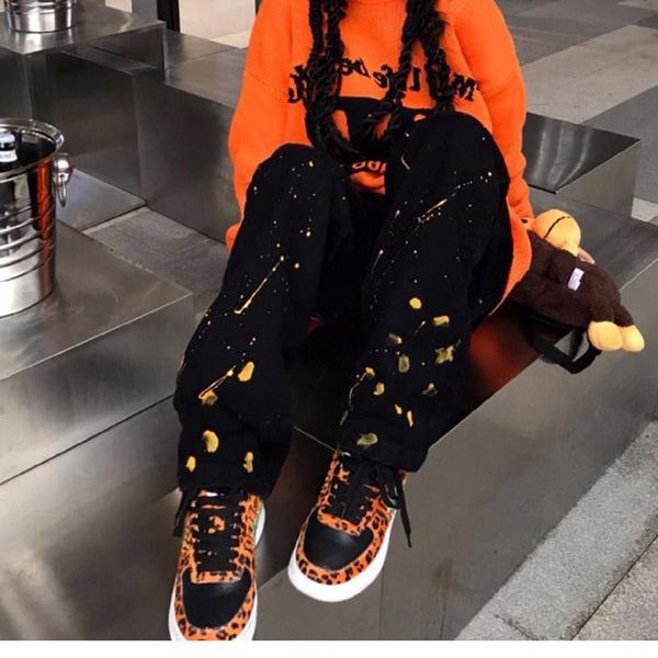 women's pants & capris splashing ink to wash jeans women wide leg sweat custom swearshirt pents casual loose baggy, Black;white
women's pants & capris splashing ink to wash jeans women wide leg sweat custom swearshirt pents casual loose baggy, Black;white