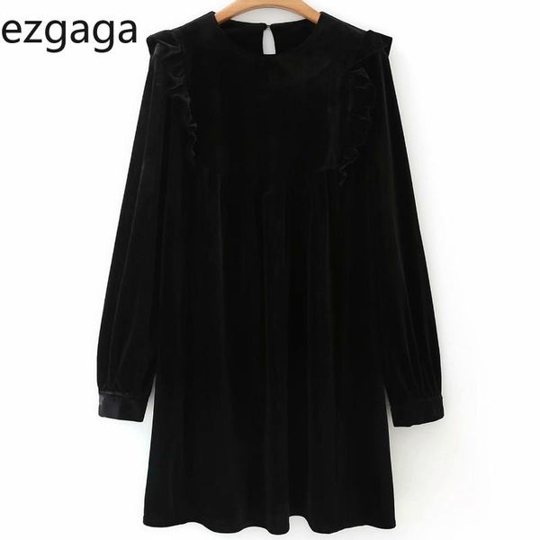casual dresses ezgaga black dress women 2021 autumn ruffles long sleeve solid loose sweet velvet korean fashion elegant vestidos, Black;gray
casual dresses ezgaga black dress women 2021 autumn ruffles long sleeve solid loose sweet velvet korean fashion elegant vestidos, Black;gray