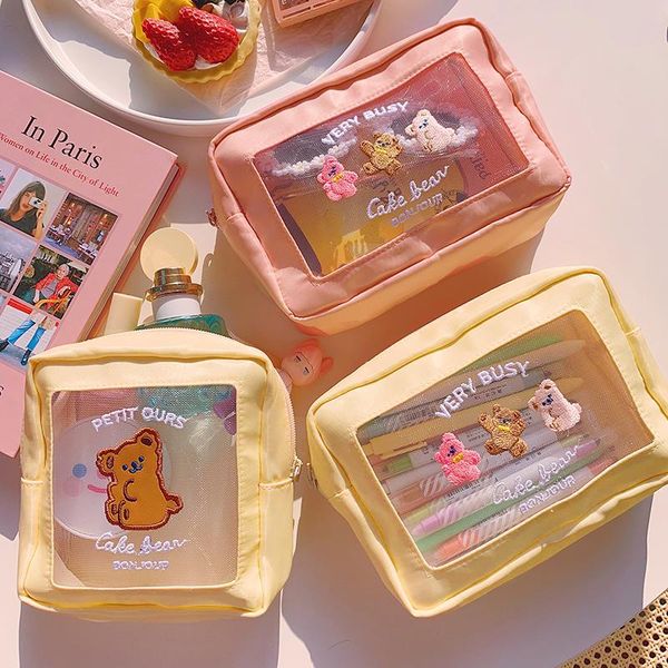 cosmetic bags & cases embroidery transparent cosemtic case for women big capacity pouch ins kawaii bear makeup storage bag portable travel o
cosmetic bags & cases embroidery transparent cosemtic case for women big capacity pouch ins kawaii bear makeup storage bag portable travel o