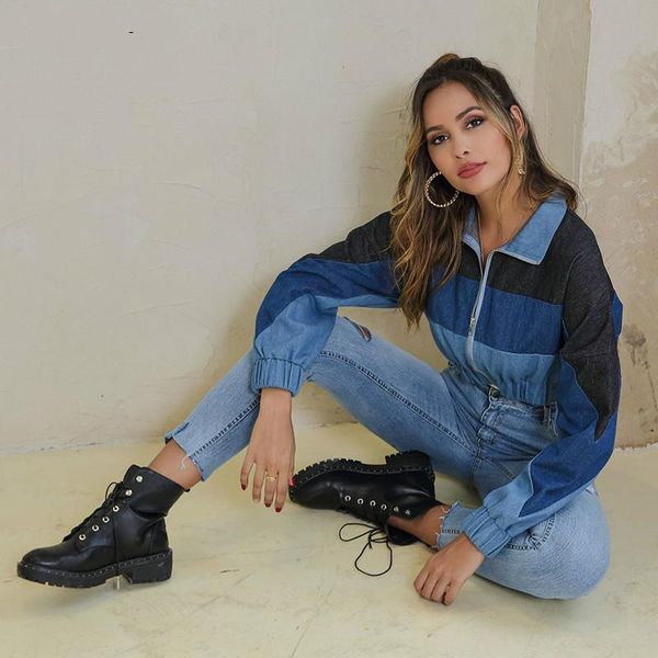 women's jackets streetwear autumn short blue denim coats women veste femme patchwork gradient manteau outwear, Black;brown
women's jackets streetwear autumn short blue denim coats women veste femme patchwork gradient manteau outwear, Black;brown