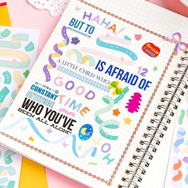 gift wrap 3sheets/pack diary colorful ribbon stickers diy material scrapbooking self adhesive
gift wrap 3sheets/pack diary colorful ribbon stickers diy material scrapbooking self adhesive