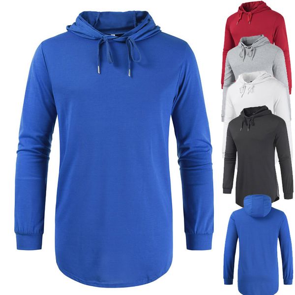 men's long sleeve t-shirt hooded solid 5 colors fashion trend youth street sports top, White;black
men's long sleeve t-shirt hooded solid 5 colors fashion trend youth street sports top, White;black