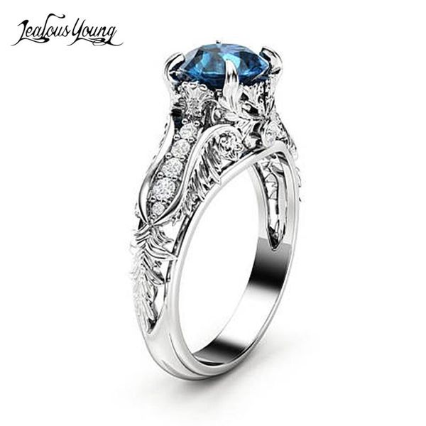 wedding rings 2021 vintage blue zircon engagement ring with silver color lady party jewelry gift for women anillos mujer, Slivery;golden
wedding rings 2021 vintage blue zircon engagement ring with silver color lady party jewelry gift for women anillos mujer, Slivery;golden