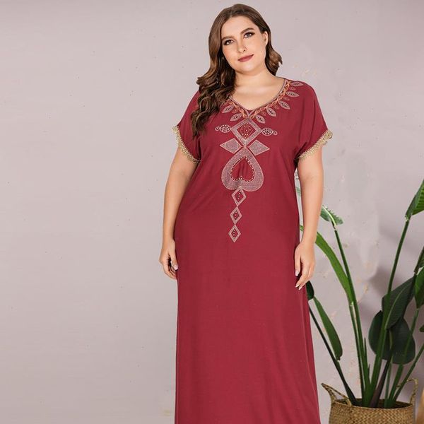 plus size women long dress burgundy vintage ethnic embroidered beaded maxi dress loose casual middle east clothing new, Black;gray
plus size women long dress burgundy vintage ethnic embroidered beaded maxi dress loose casual middle east clothing new, Black;gray
