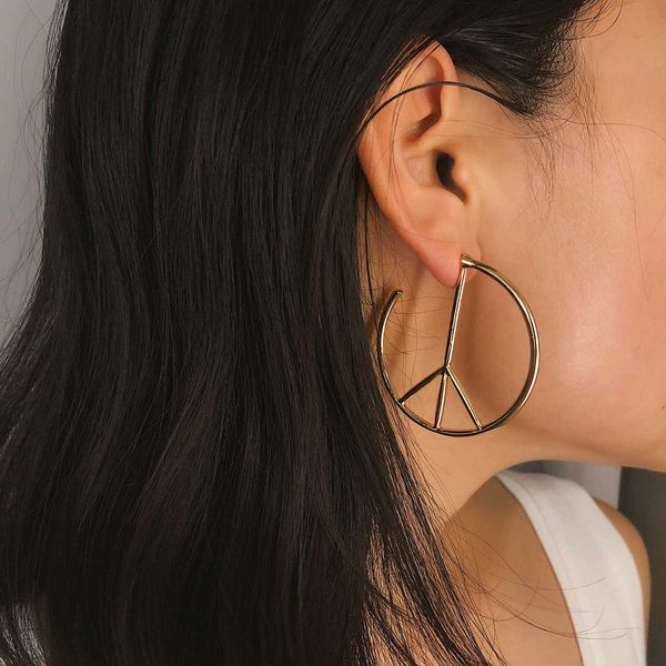 jewelry simple hollow out geometric semicircle female personality fan-shaped peace symbol alloy earrings, Silver
jewelry simple hollow out geometric semicircle female personality fan-shaped peace symbol alloy earrings, Silver
