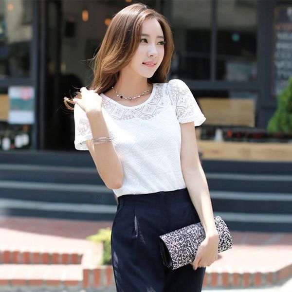 summer women white pink elegant lace blouse femme chiffon shirts short sleeve solid blusas feminina hollow out blouses
summer women white pink elegant lace blouse femme chiffon shirts short sleeve solid blusas feminina hollow out blouses