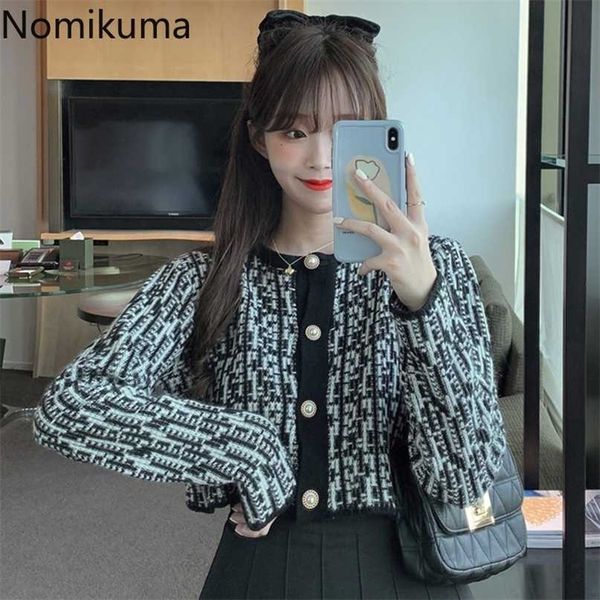 nomikuma korean short elegant women sweater coat single breasted long sleeve o-neck knit cardigan jacket autumn 6b459 211011, White;black
nomikuma korean short elegant women sweater coat single breasted long sleeve o-neck knit cardigan jacket autumn 6b459 211011, White;black