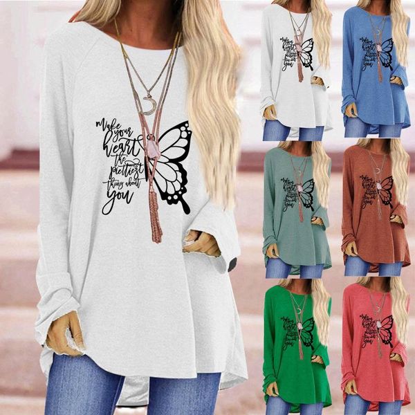 women's fashion casual butterfly plaid print full o neck loose female printed short sleeve summer top, White
women's fashion casual butterfly plaid print full o neck loose female printed short sleeve summer top, White