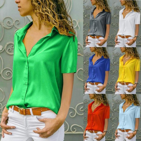 fashion womens chiffon solid shirt office ladies plain short sleeve blouse 2021 women's blouses & shirts, White
fashion womens chiffon solid shirt office ladies plain short sleeve blouse 2021 women's blouses & shirts, White