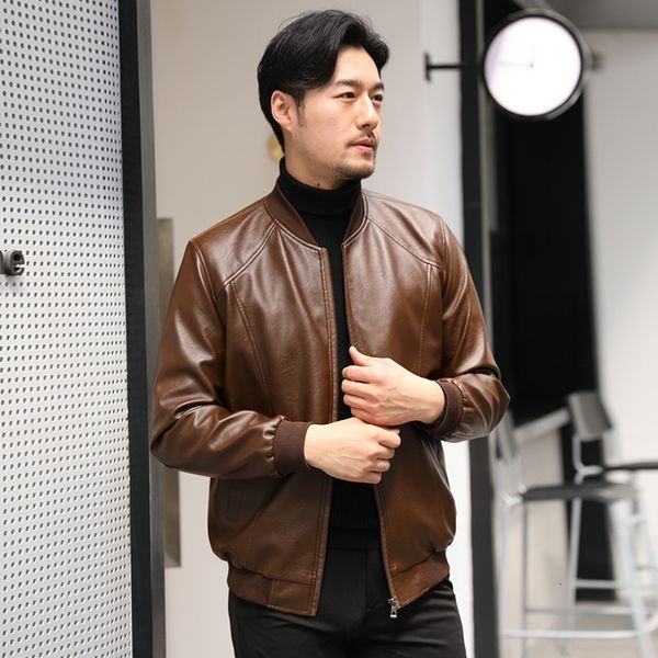 autumn 2021 new korean trend slim fit motorcycle clothing business casual leather jacket men's thread collar, Black;brown
autumn 2021 new korean trend slim fit motorcycle clothing business casual leather jacket men's thread collar, Black;brown