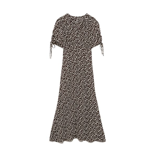 v neck kuzuwata slim waist print trumpet dress 2021 spring summer japan style women dresses sweet puff short sleeve vestidos c0304, Black;gray
v neck kuzuwata slim waist print trumpet dress 2021 spring summer japan style women dresses sweet puff short sleeve vestidos c0304, Black;gray