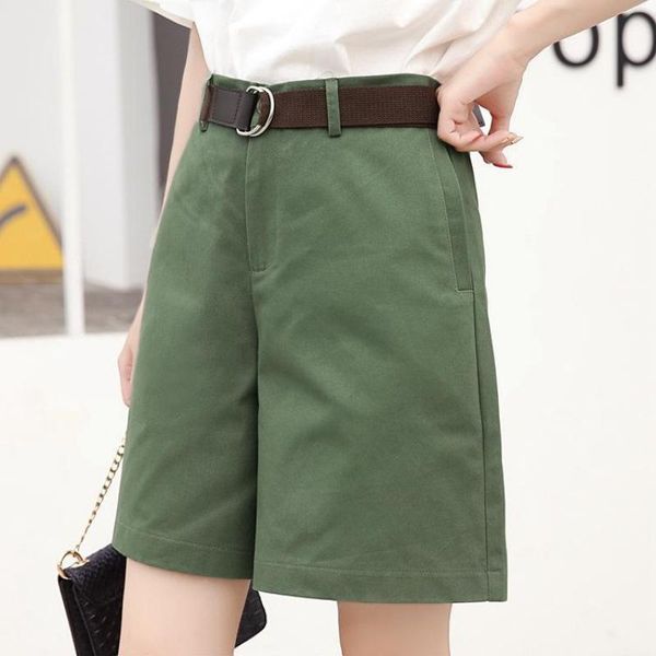 women's shorts fashion casual summer women korean loose wide leg pantalon femme belt green white high waist female, White;black
women's shorts fashion casual summer women korean loose wide leg pantalon femme belt green white high waist female, White;black