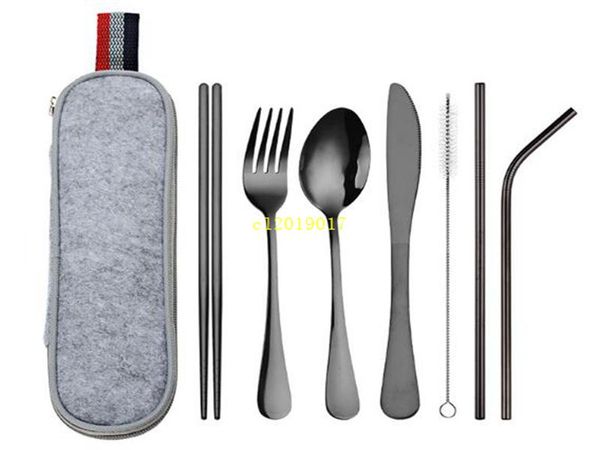 dinnerware sets stainless steel 8-piece set of knife, fork, spoon, straw, chopsticks, travel bag, outdoor tableware
dinnerware sets stainless steel 8-piece set of knife, fork, spoon, straw, chopsticks, travel bag, outdoor tableware
